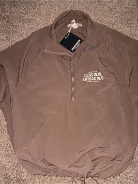 CLSC Life 1/2 Zip Pullover Windbreaker Jacket Mens Sz L Brown Streetwear Skater